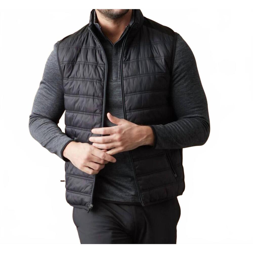 NEW FLAGS & ANTHEM madeflex movement performance puffer vest in black